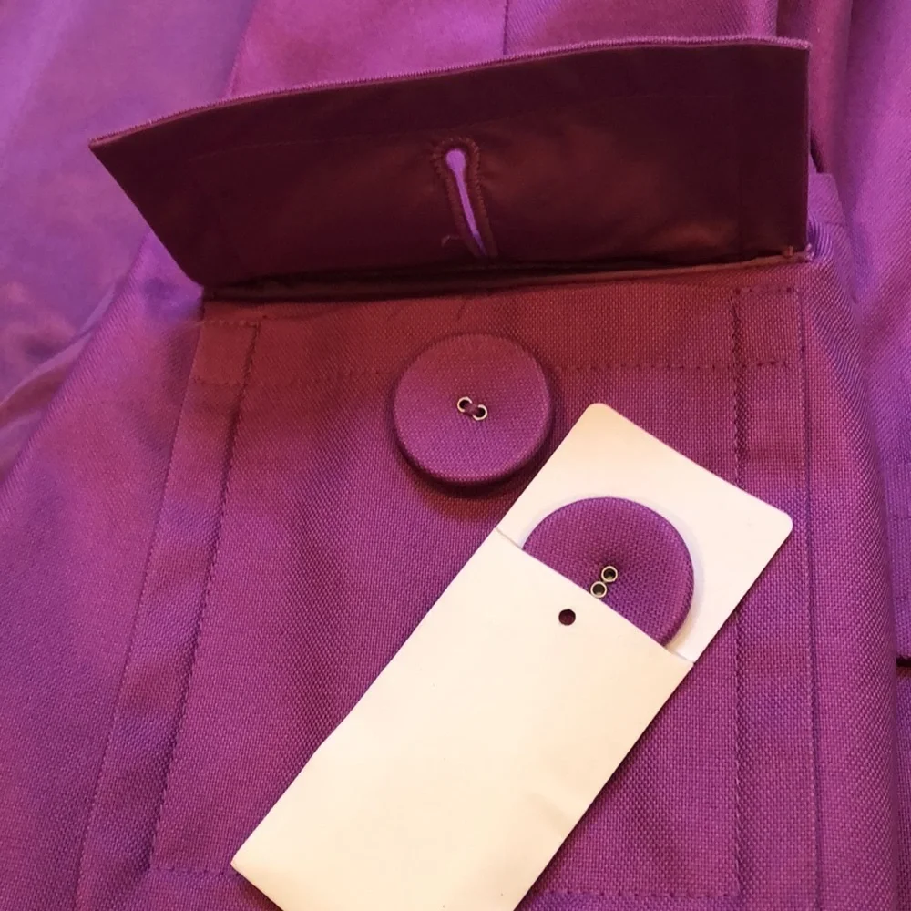 Halogen Double Breasted Button Front 3/4 Sleeve Purple Jacket Women’s Small EUC